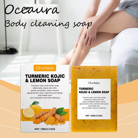 Turmeric Lemon Soap Bar for Cleaning Face Body Gentle Cleaning Brightening