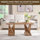 Modern Coffee Table, 48" Twisted Base Natural