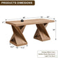 Modern Coffee Table, 48" Twisted Base Natural