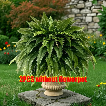 Elegant Boston fern decor; 2 pcs of high-end artificial plants, Indoor/outdoor