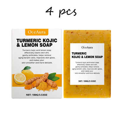 Turmeric Lemon Soap Bar for Cleaning Face Body Gentle Cleaning Brightening