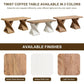 Modern Coffee Table, 48" Twisted Base Natural