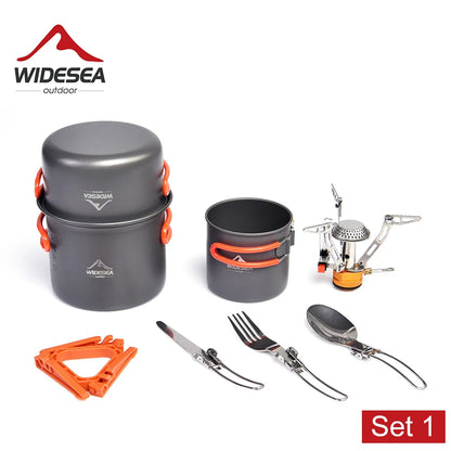 Camping Cookware Set Outdoor Tableware Burner Stove Pot Cup
