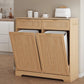 2 x 13 Gallons Double Tilt Out Trash Can Cabinet / Laundry Cabinet Wooden