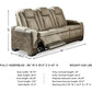 Power Reclining Sofa with Adjustable Headrest, Sand