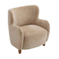 Wingback Accent Chair, Upholstered  Curved Backrest