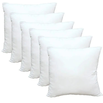 Throw Pillow Inserts, Pack of 6, 18 x 18 inches Hypoallergenic Ultra Soft White Polyester Microfiber