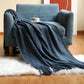 Knitted Blanket with Tassels Chunky Vintage Luxury Throw