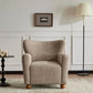 Wingback Accent Chair, Upholstered with Rounded Wooden Legs