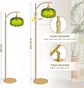 Modern Dimmable Floor Lamp, Mid Century Green Glass with Remote