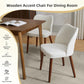Linen Dining Chair Set of 4 with Wood Legs, Wing Backrest,
