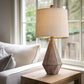 Table Lamp Set of 2 - Linen Shade, Resin Base
