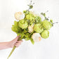 Artificial Peony Bouquets 2 Cream Beige Moss Green Silk Flower Bundles