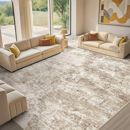 9x12 Abstract Washable Non-Slip Rug - Soft Foldable Low Pile