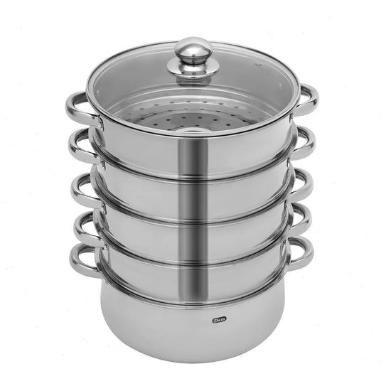 Stainless Steel Steamer, 5-Layer Steamer Pot with Lid ﻿