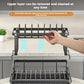 2-Layer Elevated Capacity Drain Rack with Water Tray Rust-Proof Dish Organizer