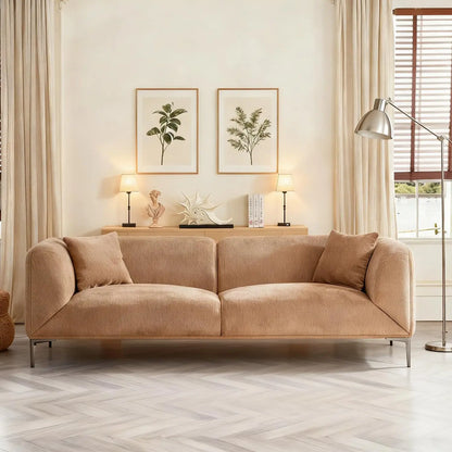 82.7" Modern Couch Upholstered Boucle Sofa with Metal Legs