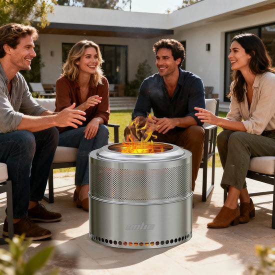 Wood Burning Firepit, Large Stainless Steel Smokeless Fire Pit