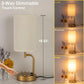 Touch Control USB Table Lamp, 3-Way Dimmable with USB C/A Charging Ports and AC Outlet,