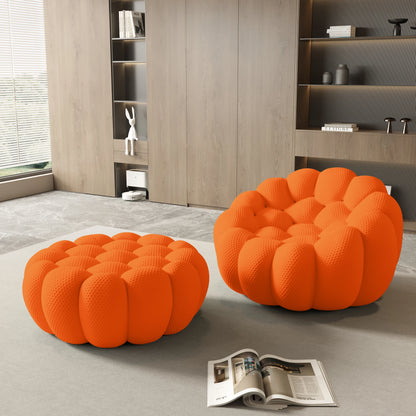 Modern Curved Boneless Sofa with Ottoman