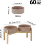 Elevated Ceramic Dog Bowl with Stand for Large Breeds, Double Feeder in Brown Coffee
