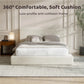 Cloud Upholstered  Bed Frame with Headboard, 5 Inch Foam Padded Platform