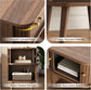 2-Piece Walnut Nightstand Set / Side Table with Charging Station, Mid-Century Modern
