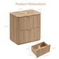Fluted 2-Drawer Nightstand / Side Table Faux Marble Top Engineered Wood