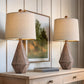 Table Lamp Set of 2 - Linen Shade, Resin Base