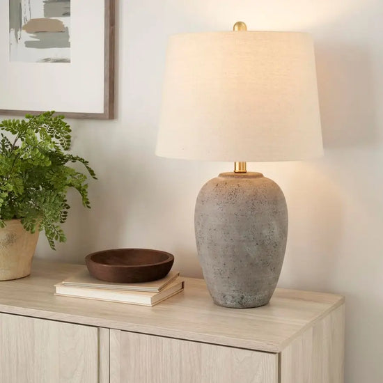 Greyish Brown Earth Tone Lamp Linen Shade