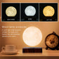 Magnetic Floating Rotating Moon Lamp with Wooden Base, 3 Color Temperature