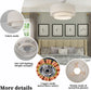 LED 20” Double Linen Fabric Dimmable Ceiling Fan with Light and Remote,