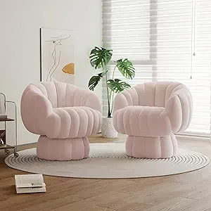 Modern 360 Degree Swivel Accent Sofa Chair Set of 2,Velvet Fabric
