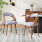 Modern Wood Dining Chairs Set of 4 Upholstered with Curved Back