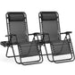 Zero Gravity Set of 2 Portable Recliner Outdoor Adjustable Pillow