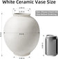 Large White Ceramic Vase, 9.8 Inch Tall for Home and Table