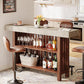 63-Inch Large Home Bar ,2-Tier Kitchen Island Bar Height