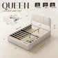 Queen Size Bed Frame with Storage,Modern Upholstered Platform Bed, Adjustable Headboard