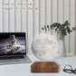 Magnetic Floating Rotating Moon Lamp with Wooden Base, 3 Color Temperature