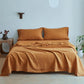 3/4 Pcs 100% Bed Linen Sheet Set Embroidery Washed Natural French Flax Soft Breathable Comforter Sheets Sets