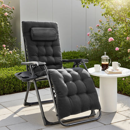 Zero Gravity Set of 2 Portable Recliner Outdoor Adjustable Pillow