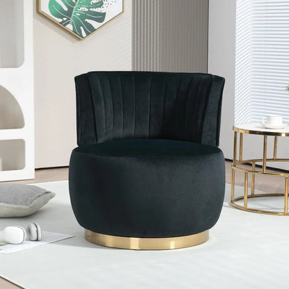 Modern Swivel Accent Chair with Curved Back