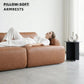 105" Modular Faux Leather Sectional Sofa Deep Seat L-Shape Removable Wipe-Clean Replaceable Cover