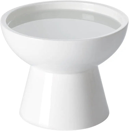 Elevated Cat Food and Water Bowls Set, Extra Wide Raised Ceramic Bowls,Whisker-Free Feeder for Cats and Small Dogs