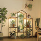 Wood Plant Shelf with Grow Lights for Indoor Hanging Planter & Pots Display,