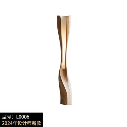 Stunning Handmade Solid Wood Creative Shaped Floor Lamp Wabi-sabi