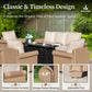 8 Pieces Patio Furniture Set, All Weather 9 Seats Outdoor Wicker Sofa with Ottomans,