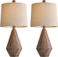 Table Lamp Set of 2 - Linen Shade, Resin Base