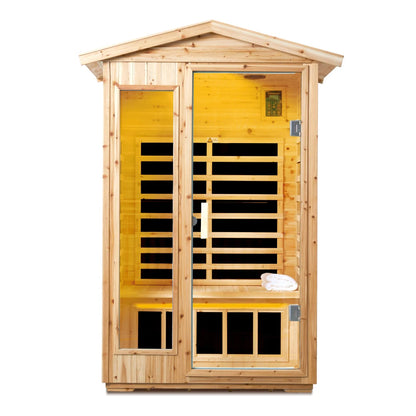 Two person Infrared Aged Fir Sauna Indoor Outdoor
