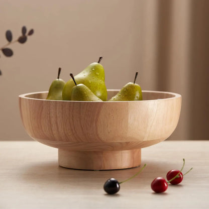 12-Inch Natural Wood Fruit Bowl